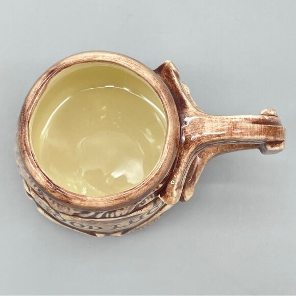 Vintage Brown Good Luck Ceramic Mug Horseshoe 1970s Florida Hand painted - Picture 15 of 15